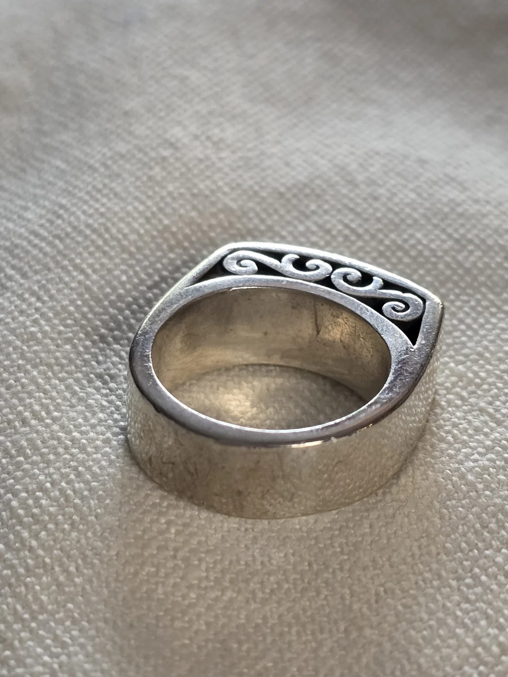 Brighton Chunky Rope Scroll Wide Band Ring Heavy Silver Plate Size 8